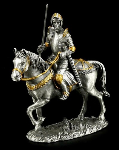 Statua cavaliere peltro - in,