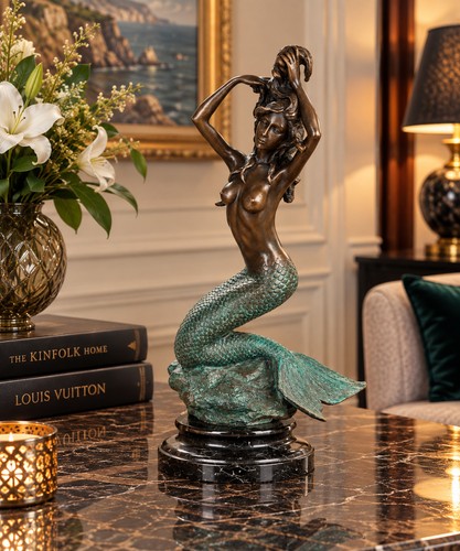 Scultura bronzo sirena - scultura, in
